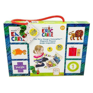 Kids Preferred World Of Eric Carle The Very Hungry Caterpillar Montessori Wooden Magnetic Set With Storage Box - Help Learn Colors, Shapes, Animals, Numbers, And More Medium