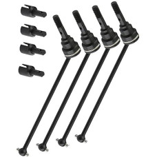 Rcmyou Drive Shaft Axles Upgrades For 1/16 E-Revo/E-Revo Vxl,Front Rear #45 Steel Driveshafts Cvd Upgrades Parts Hop-Up,Replace #7151X,4-Pack,Black (More Powerful)