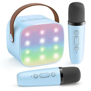 YLL Mini Karaoke Machine for Kids, Portable Bluetooth, Blue