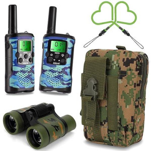 Walkie Talkies For Kids Toys For Boys Aged 5+ Outdoor Toys 2 Way Radio 22 Channel 3 Miles Range For Camp Hunt Adventure Game Birthday For Boys 6 7 8 9 10 Year Old Boys Gifts (Blue)