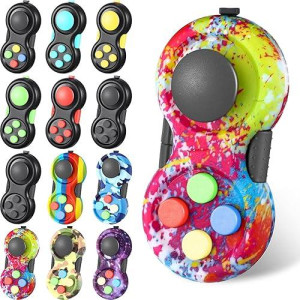 Civaner 12 Pcs Pad Toys Game Retro Fidgets Controller Toys Classic Handheld Fun Pad Packs Classic Sensory Educational Toys For Kids Adult Anxiety And Stress Relief(Mixed Color)