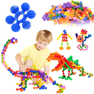 Kids Building Blocks Stem Toys 120 Pcs Plastic Gear Interlocking Sets That Bends Safe Material Toddler Educational Toy For