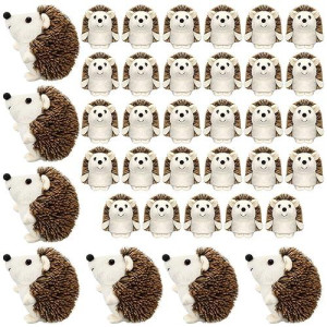 Zubebe Mini Hedgehog Toy Bulk Valentine'S Day Plush Stuffed Animal 4 Inch Small Party Favor Decoration Diy Keychain Kid Children Classroom First Day Of School Gifts For Baby Shower Birthday(24 Pcs)