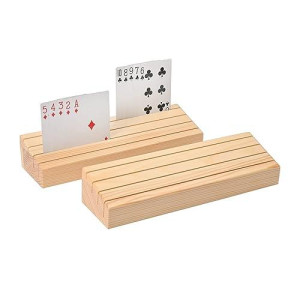 Willowdale Wooden Card Holder For Playing Cards Set Of 2, Canasta Cards Bridge Card Playing Card Holders For Adults, Solid Wood Card Holder For Hand And Foot, Skipbo Cards, Uno Card Game