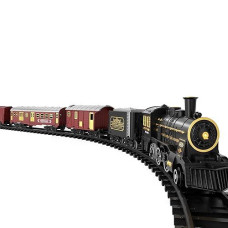 Temi Train Set For Kids 3-12 Years, Electric Classical Steam Engine Locomotive With Steam, Light And Sounds, Rechargeable Model Trains Kit Toys W/Passenger Carriage For Boys And Girls