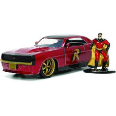 Dc Comics 1:32 1969 Chevy Camaro Die-Cast Car W/ 1.65" Robin Figure, Toys For Kids And Adults