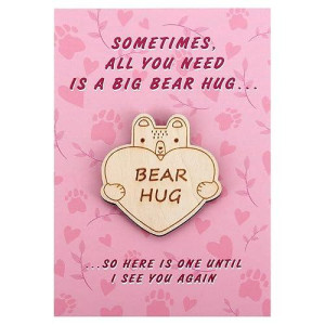 Mixjoy Little Wooden Pocket Bear Hug Token Send A Hug Gift Thinking Of You Miss You Isolation Gift Cheer Pick Me Up Pocket Hug Token