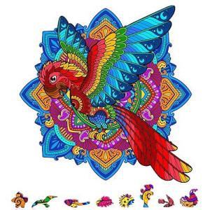 ZenChalet 200 Pcs Parrot Shaped Wooden Jigsaw Puzzle