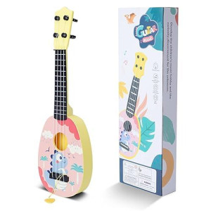 Yoloplus+ 17 Inch Toddler Ukulele Guitar Toy 4 Strings Mini Guitar For Kids - Children Musical Instruments Educational Learning Toy (17 Inch Pink Color)