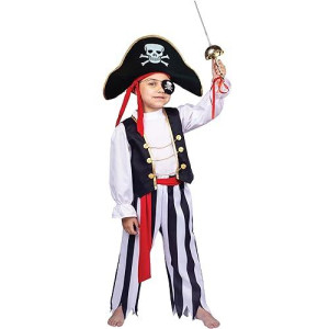 Dress Up America Kids Pirate Costume Authentic Boys Pirate Costume For Halloween Birthday Parties Roleplay Dress Up