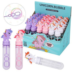 Unicorn Party Favors Unicorn Bubble Wands For Kids Goodie Bags Filler Unicorn Toy Gift Bubble Blowing Toys 24Pcs