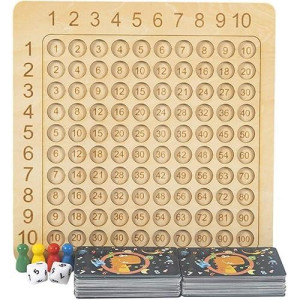 Wooden 9X9 Math Games For Kids 8-12, Kingmall Montessori Multiplication Board Game Wooden Multiplication Board, Educational Preschool Counting Tools For Kids Over 3 Years Old