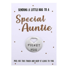 Mixjoy Special Auntie Pocket Hug Token For Aunt, Aunty Birthday Christmas From Niece Nephew, Think Of You Missing Long Distance For Auntie