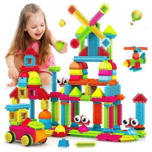 Contixo St5 Bristle Shape 3D Tile Stem & Steam Building Set 144 Pcs Educational Construction Blocks For Kids Ages 3-8, Creative Stacking, Hands-On Learning, Safe & Durable Design, Imaginative Play