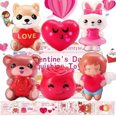 【New】 Valentines Day Squishies Toys 6 Pack, Slow-Rising Squishies, Cute Stress Relief Super Soft Squeeze Toy Packs For Kid Party Favors,Valentines Day Girls Boys Gift(Valentine'S Day)