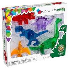 Magna-Tiles Dinos 5-Piece Magnetic Construction Set, The Original Magnetic Building Brand