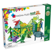 Magna-Tiles Dino World Xl 50-Piece Magnetic Construction Set, The Original Magnetic Building Brand