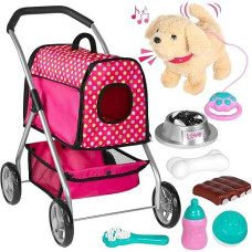 fash n kolor Pink Remote Control Puppy Doll Stroller