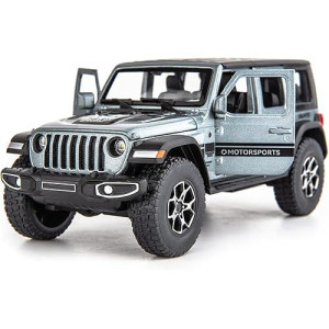 Wakakac Compatible For 7 Door Wrangler Toy Car 1/32 Die-Cast Pull Back Model Car With Sound And Light Toy Vehicle Cars For Kids Ages 4-8 Festival Gift Silver Car