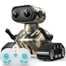 Aovikood Robot Toys For Boys, Rechargeable Robots For Kids, 2.4Ghz Rc Remote Control Robots With Flexible Head & Arms,Led Eyes,Dance Moves And Music,Gifts For Children Age 3 4+