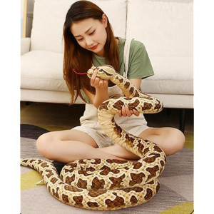 Xshelley 120 Inch High Simulation Extra Long Snake, Soft Plush Toy, Snake Stuffed Animal, Large Stuffed Animal Toy, Children'S Toy Gift (Brown Snake)