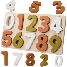 Toyhdayo Toddlers Number Silicone Puzzle Montessori Learning Number Toy Board For Baby & Toddler Puzzles Toys Toddler Gifts