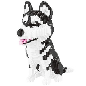 Iseesee Mini Dog Building Blocks Pet Building Toy Bricks Micro Mini Blocks 3D Puzzle Building Blocks Set Toys Gifts For Kids Or Adult Husky(Big) 1900Pcs