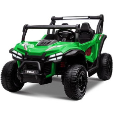 Ottaro 24V Xxxl Ride On Cars 2 Seater, Electric Cars Vehicles For Big Kids, 4Wd Ride On Utv Truck W/Remote Control, 25" Spacious Seat, 2 Safety Belts, Bright Light, Music Player,Bluetooth（Green）