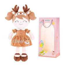 Gloveleya Personalized Doll With Your Name - Cute Brown Deer Custom Soft Plush Doll For Girls Plush Doll Customized Gifts - Muñecas De Trapo Personalizadas Para Niñas