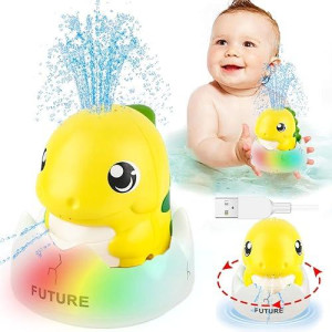 Zhenduo Baby Bath Toys, Rechargeable Bath Toys, Whale Spray Water Bath Toy, Sprinkler Bathtub Shower Toys For Toddlers Kids Boys Girls, Pool Toy For Baby (Yellow)