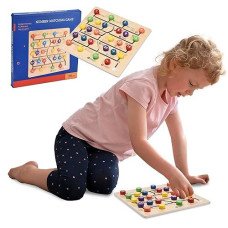 Kidzlane Wooden Montessori Number Puzzle For Kids - Learn To Count With Colorful Math Toy - Educational Preschool Learning Activity For Toddlers - Fun And Interactive Number And Color Recognition Game