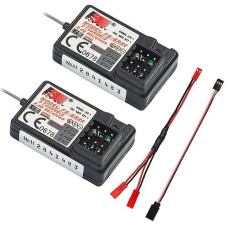 Woaeiuos Flysky Fs-Gr3E Receiver Afhds Long Range 3Ch 2.4Ghz Surface Receiver With Servo Extension Cable For Fs-Gt2 Fs-Gt2B Fs-Gt3B Fs-Gt3C Fs-It4S Transmitter Rc Car Boat (2 Pcs)