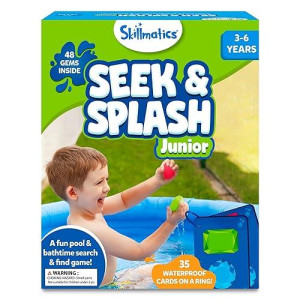 Skillmatics Seek & Splash Bath Toys - Search And Find Gem Game, Bathtub, Baby Pool & Summer Toys For Toddlers, Kids, Preschoolers, Waterproof Cards, Gifts For Boys & Girls Ages 3, 4, 5, 6