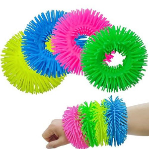 4Pack Squishy Sensory Bracelets Toys Stretchy Fidget Soft Bracelet Stress Relief For Kids