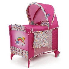 Baby Alive: Deluxe Doll Play Yard - Pink & Rainbow - Fits Dolls Up To 18", Retractable Canopy, Easy Maneuvering, Folds For Travel & Storage, Pretend Play For Kids Ages 3+