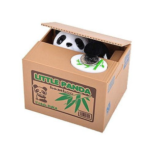 Alimitopia Saving Money Box,Vocal Mischief Stealing Coin Piggy Bank Coin Storage Pot(Cartoon Panda)