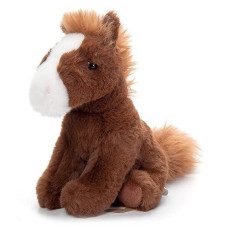 The Petting Zoo Horse Stuffed Animal Plushie, Gifts For Kids, Wild Onez Babiez Wildlife Animals, Brown Horse Plush Toy 6 Inches