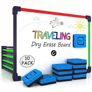 10 Travel Size Art Coloring White Board & Eraser Car Airplane Travel Essentials Kids Travel Accessories 9X12 Travel Games For Kids Travel Toys For Toddlers 3+ Plane Travel Game For Kids Ages 4-8 & Up