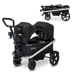 Bob Gear Renegade Canopy Stroller Wagon With 3 Seats, 5-Point Harness System, All-Terrain Tires, And Push And Pull Handle, Nightfall