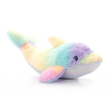 The Petting Zoo Dolphin Stuffed Animal Plushie, Ombrez Animals, Rainbow Dolphin Plush Toy 14 Inches