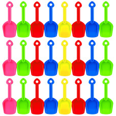 Junkin 24 Pcs 7.7 Inch Mini Plastic Sand Shovel Beach Toys Long Play Colorful Scoop Rake Sand Shovels For Beach And Garden Shoveling, Digging, Gardening, Random Colors