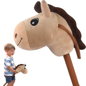 Waliki Stick Horse Toy For Boys And Girls | Cool Cowboy Ride-On Toy | Fun Birthday Gift For Kids Ages 3 4 5 6 | Active Pretend Play For Toddlers & Preschoolers (Beige)