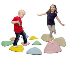 Stepping Stones For Kids 11Pcs Anti-Skidding Stepping Stones Set Balance Stepping Stones Indoor & Outdoor Kids Fitness Equipment Promotes Balance Coordination & Strength (Light)