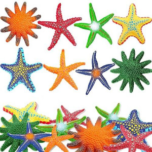 Yujun 16 Pieces Big Diving Pool Toys, Beach Colorful Starfish Summer Swimming Underwater Pool Toys Soft Rubber Dive Throw For Kids Birthday Swimming Pool Party Favors Fish Tank Stuffer (2 Sizes)