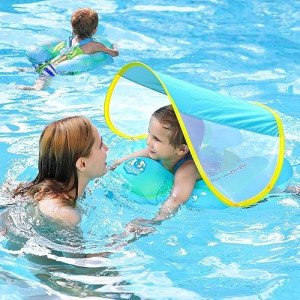 Baby Pool Float With Canopy Infant Pool Float For Swim Baby Float With Upf50+ Sun Protection Canopy Baby Swimming Floaties For 3-6Month Adjustable Swim Floaties For Baby 6-12Month,Toddler Floaties1-3