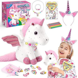 Unicorns Gifts For Girls Age 3-8,Unicorn Toys For 3 4 5 6 7 8 Year Old Girls,Unicorn Stuffed Animals Kids Toys For Girls Age 3-8 Year Old,Soft Plush Girl Toys Set,Idea Girl Gifts For Birthday Xmas