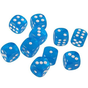 Yiotfandoll 10Pcs Polyhedral Dice D6 Dice 16Mm Acrylic Dice Game Dice For Rpg Mtg Dnd Dice Table Games (Transparent Blue)