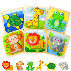 Toy Life Wooden Puzzles For Toddlers 1-3, Animals Toddler Puzzles 1-3, Puzzles For Toddlers 2-4, Wood Puzzles Christmas Montessori Toys Gifts For 1 2 Year Old, Baby Puzzles 12-18, Kids Learning Toy