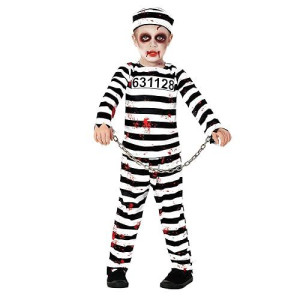 Morph Kids Prisoner Costume Kids Boys Jail Costume Kids Escaped Convict Costume Prison Costume For Kids Halloween Costumes For Boys Kids Inmate Costume Xl