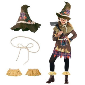 Morph Kids Scarecrow Costume For Girls - Scarecrow Costume Kids Girls - Little Girls Scarecrow Costume - Girls Creepy Scarecrow Costume M